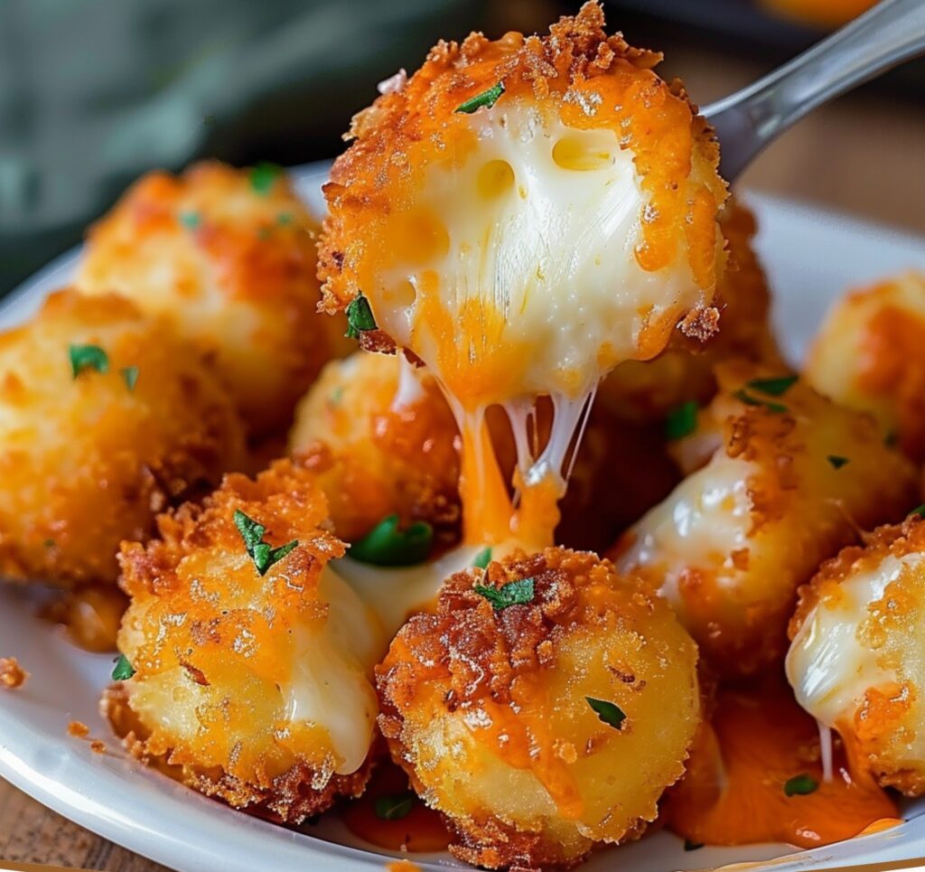 Crispy Fried Cheese Bites with Marinara Dipping Sauce