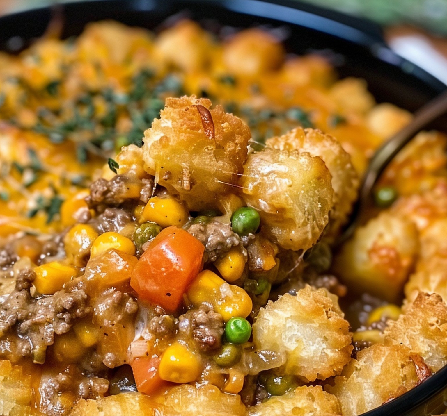 Cheesy Tater Tot Shepherd’s Pie