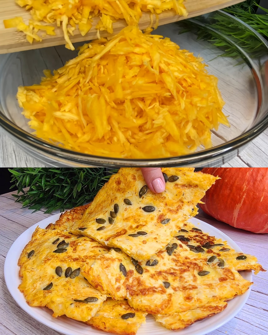 Cheesy Pumpkin Pancakes with Yogurt
