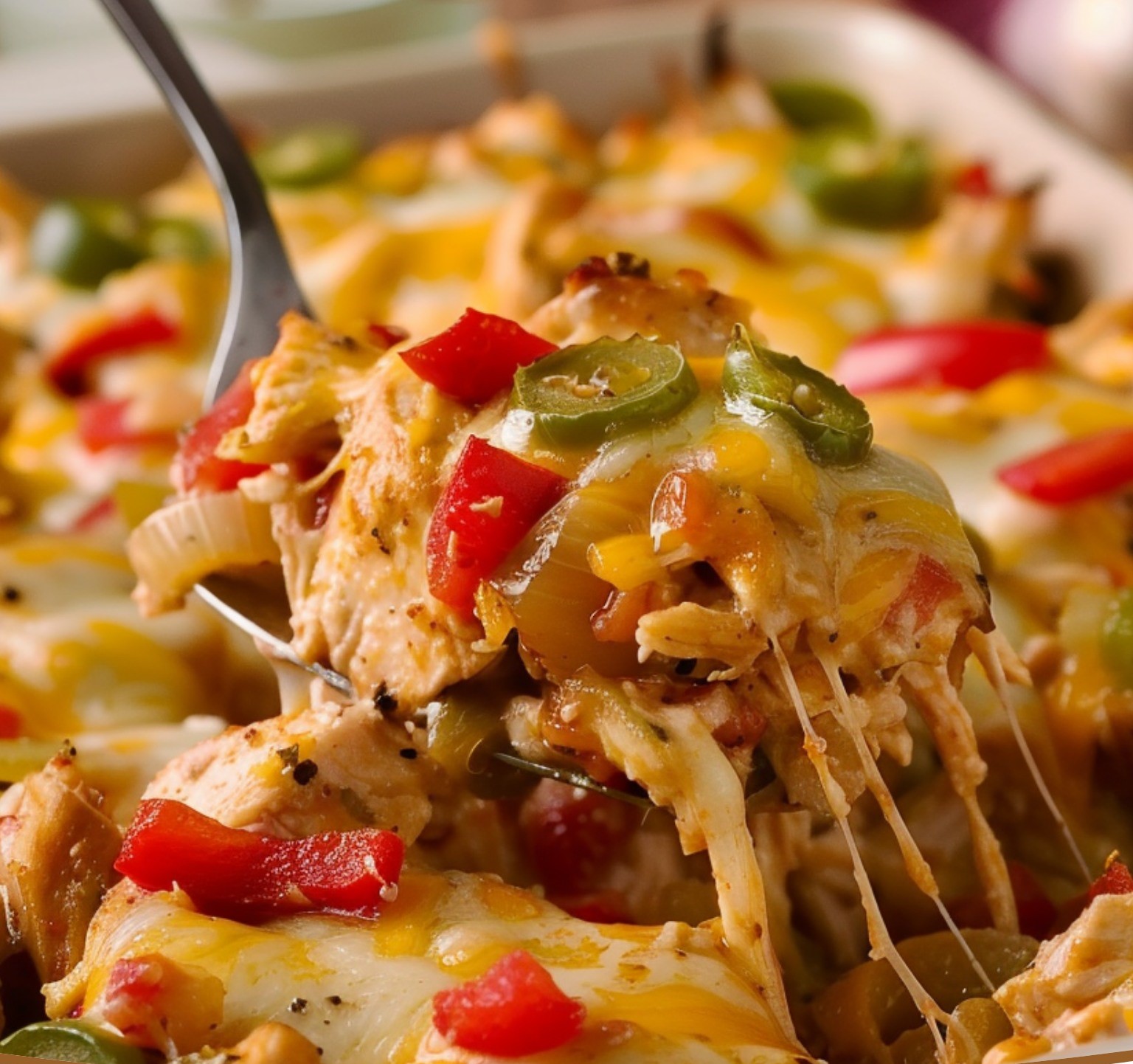 Cheesy Baked Chicken Fajitas