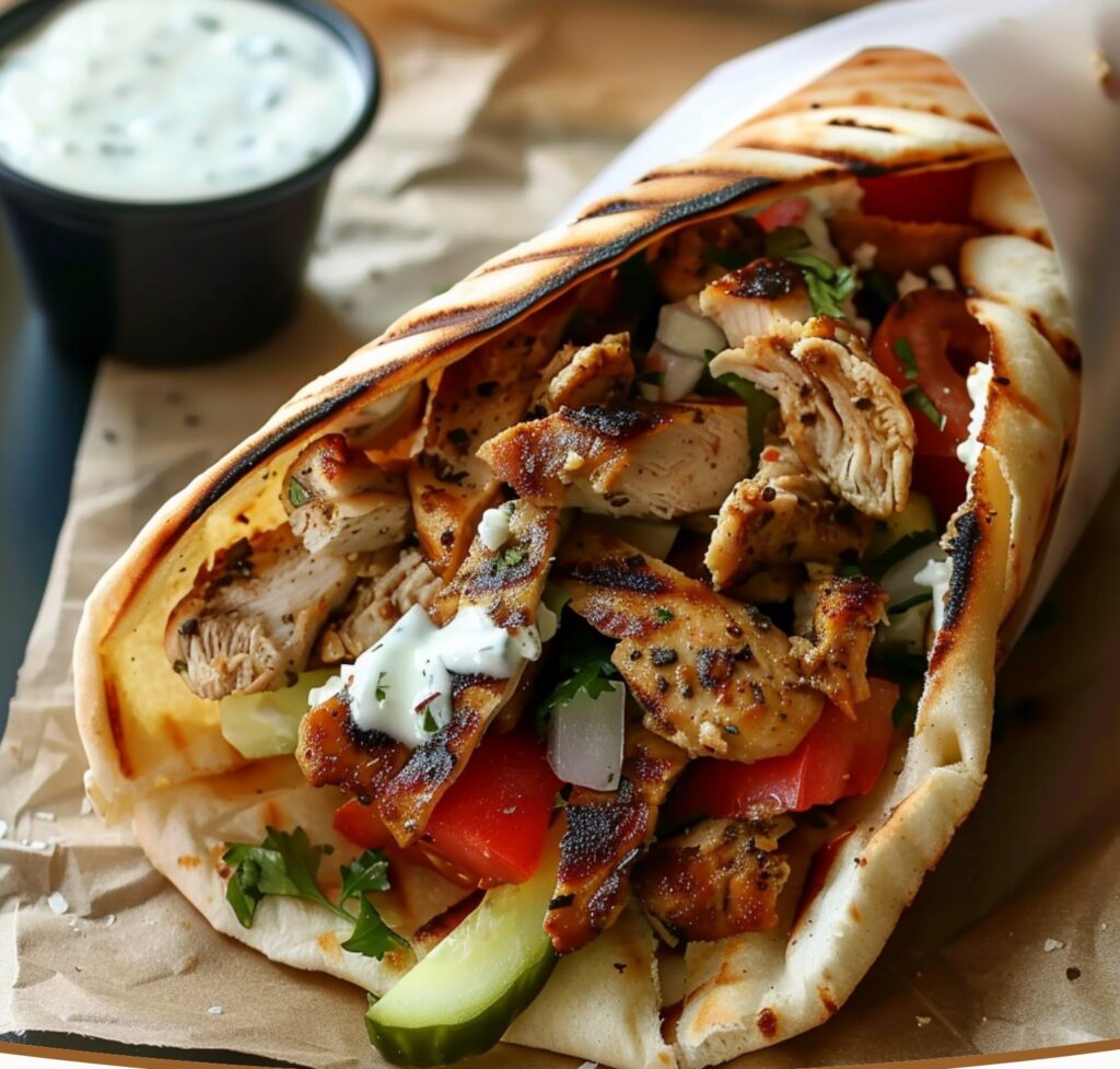 Greek Chicken Gyros with Tzatziki Sauce