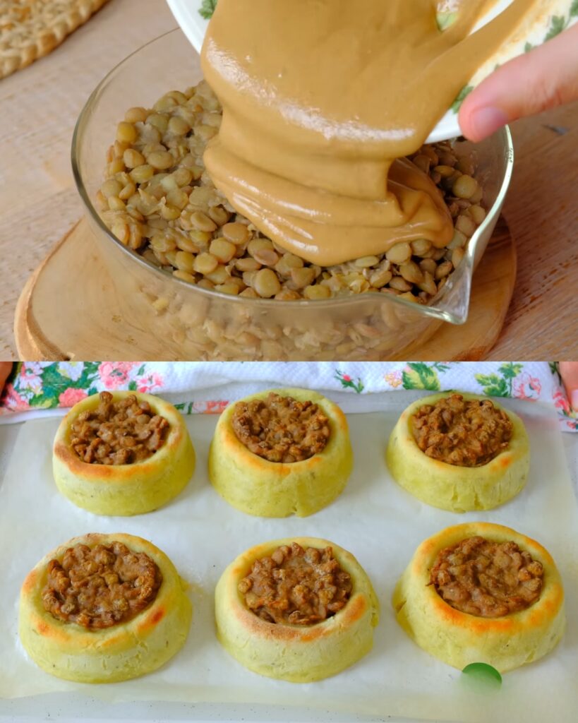 Sweet Potato Nests with Savory Lentil Filling