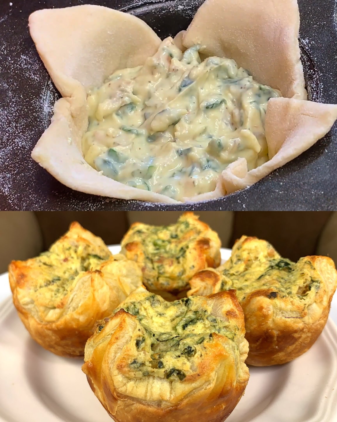 Spinach and Bacon Puff Pastry Puffs