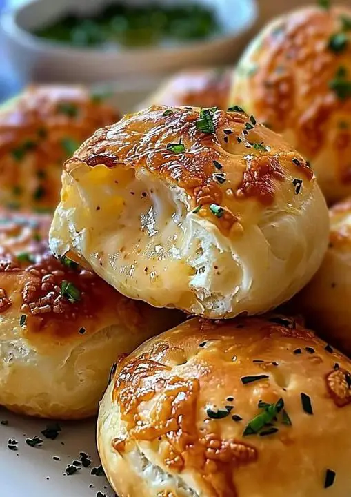 Cheesy Garlic-Stuffed Biscuit Bites