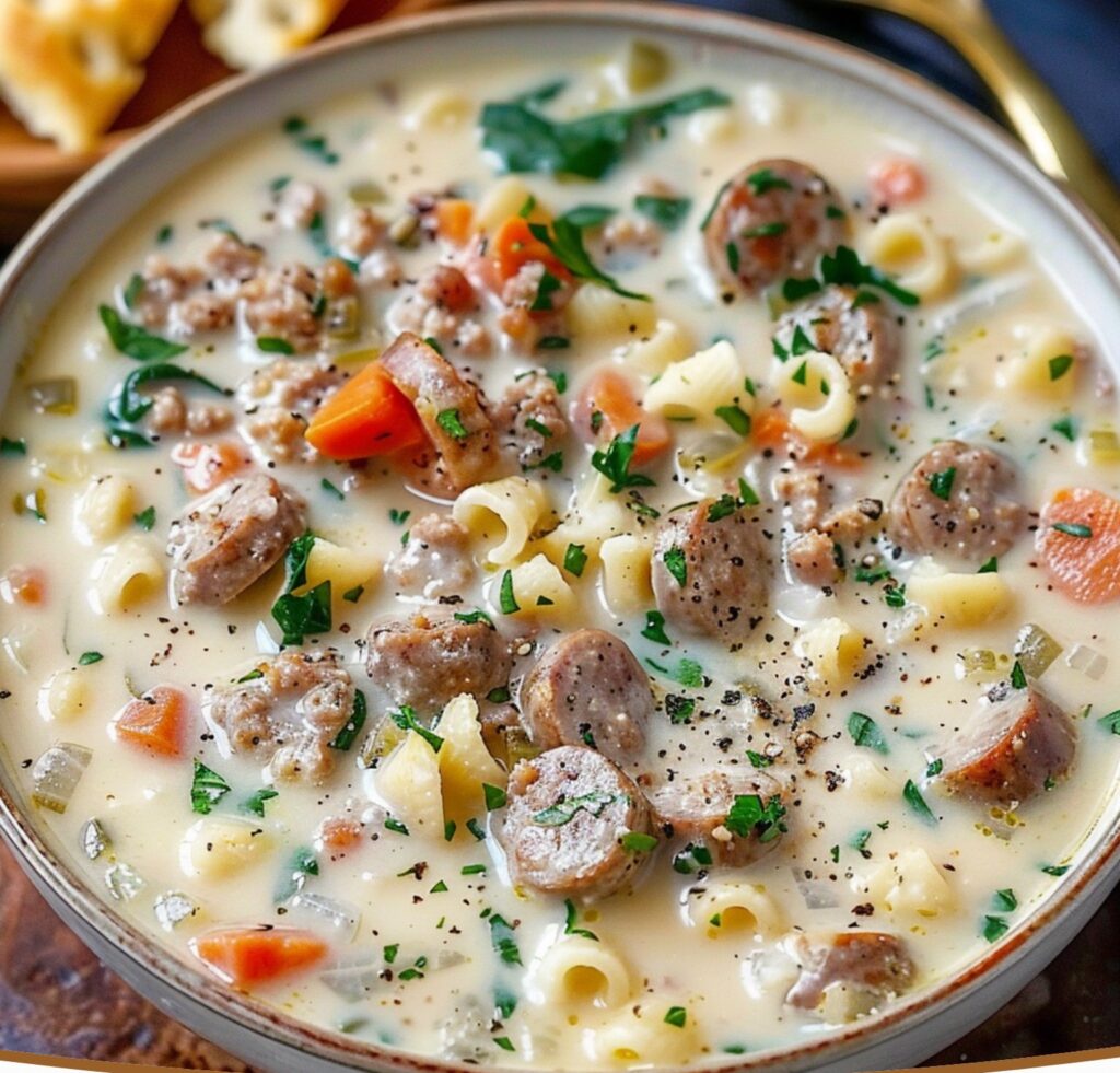 Creamy Italian Sausage Soup finished dish