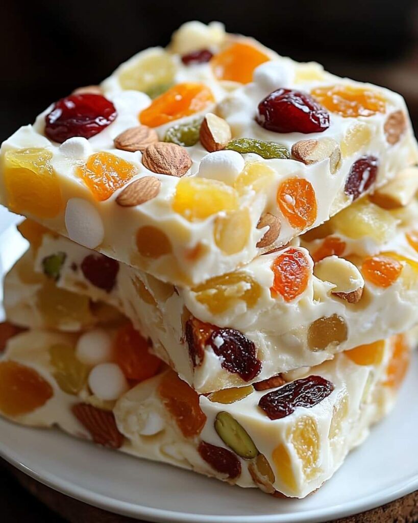 Festive White Chocolate Rocky Road Fudge