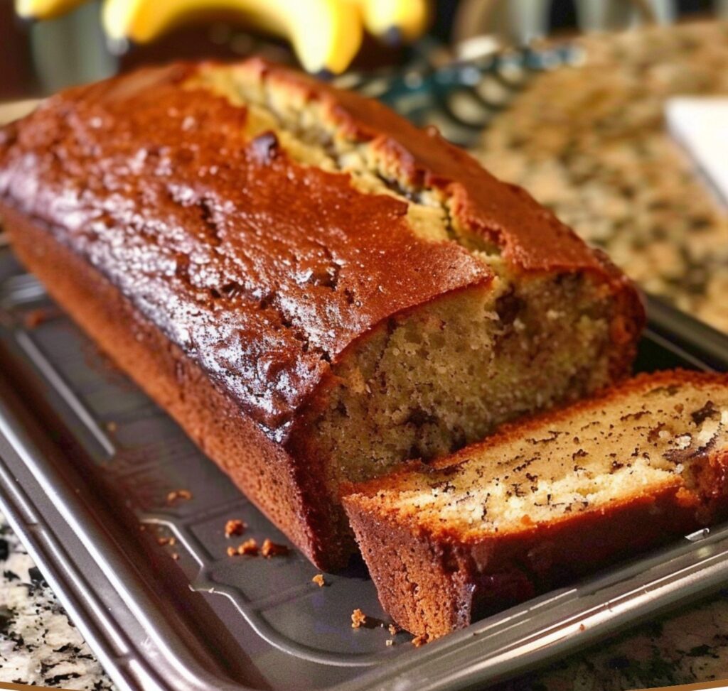 Classic Moist Banana Bread finished dish