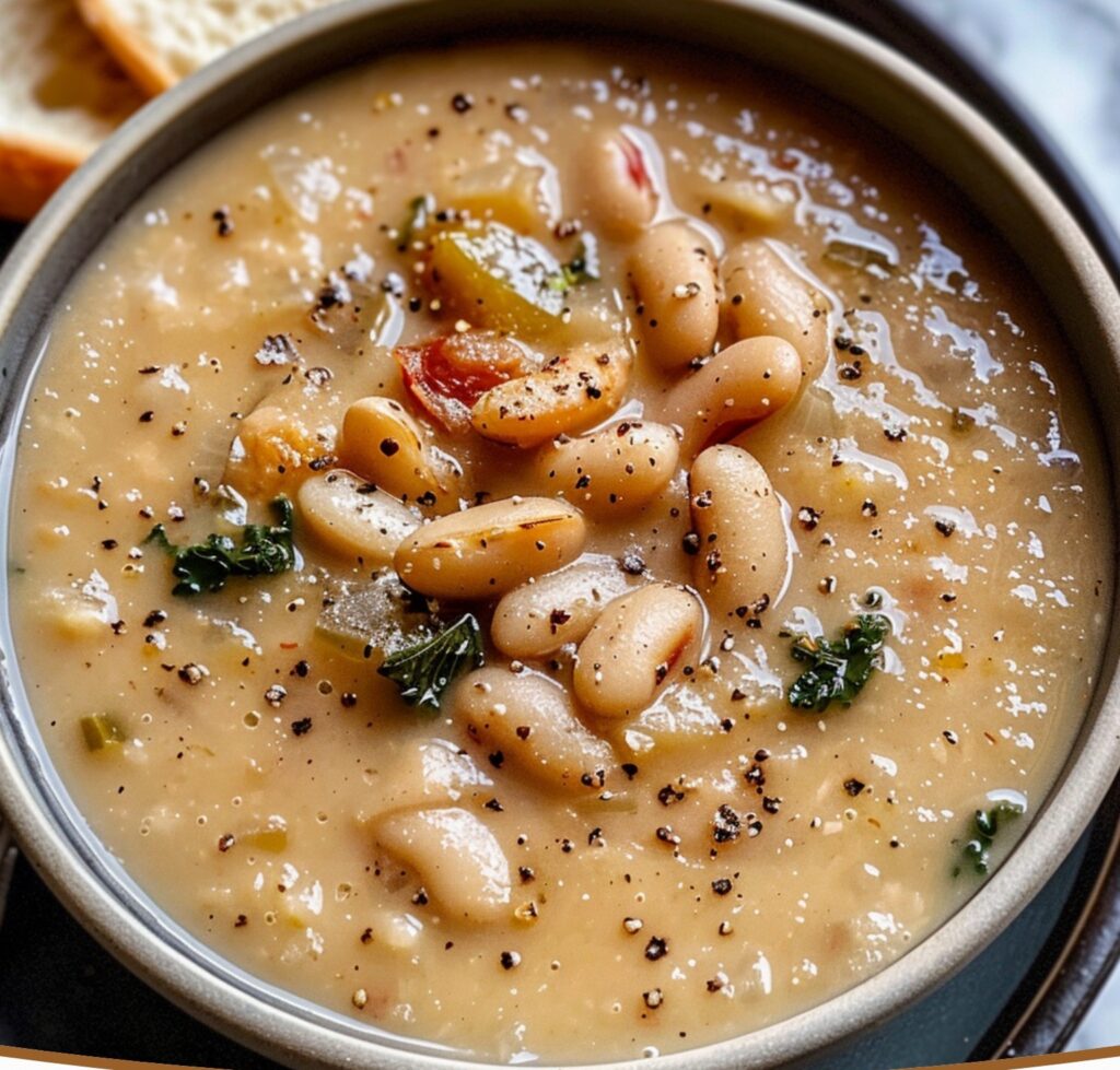 Hearty White Bean and Vegetable Soup finished dish