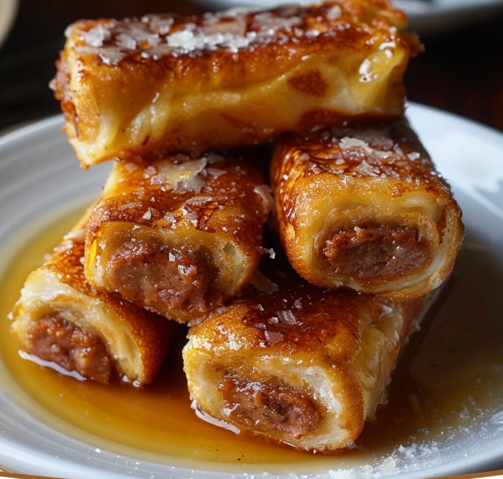 Sausage French Toast Roll-Ups finished dish