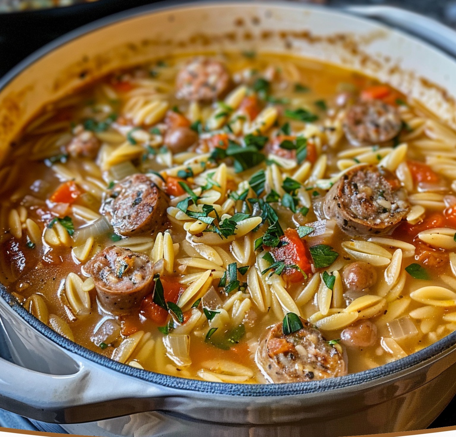 Creamy Italian Sausage and Orzo Soup