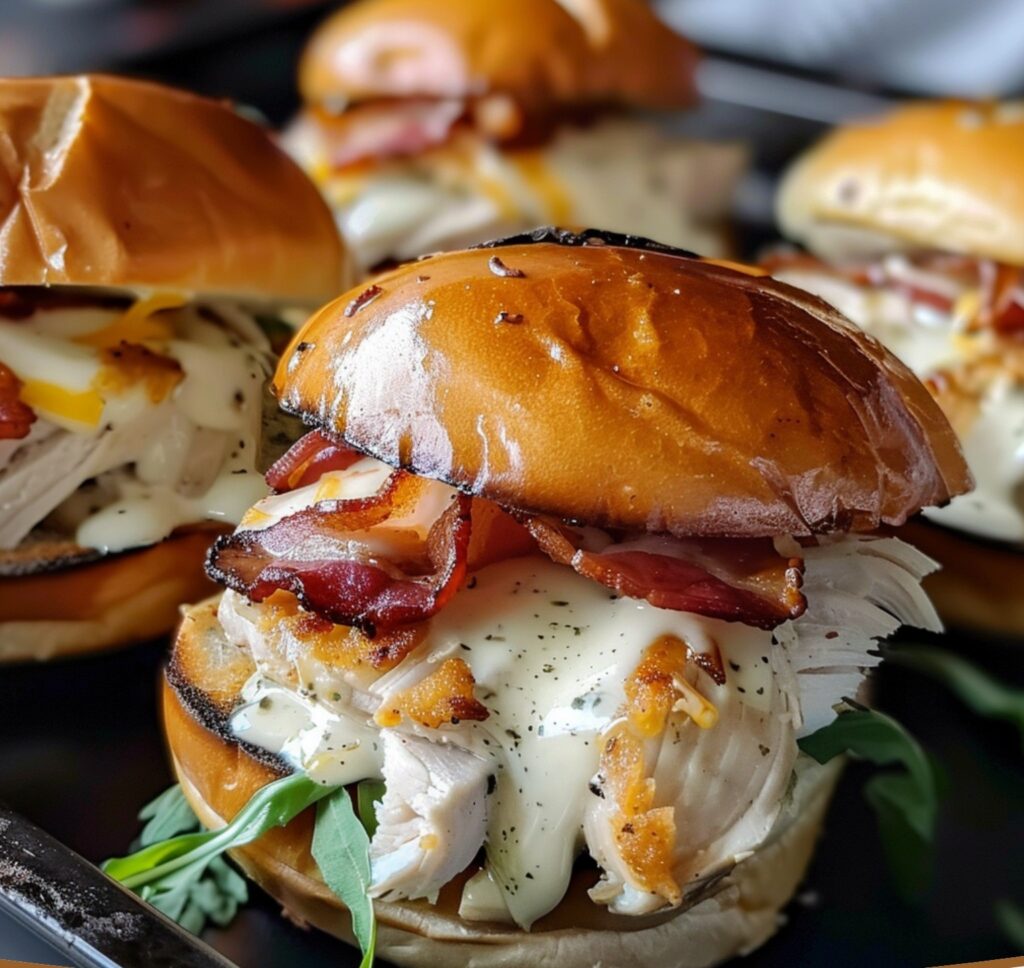 Cheesy Bacon Ranch Chicken Sliders