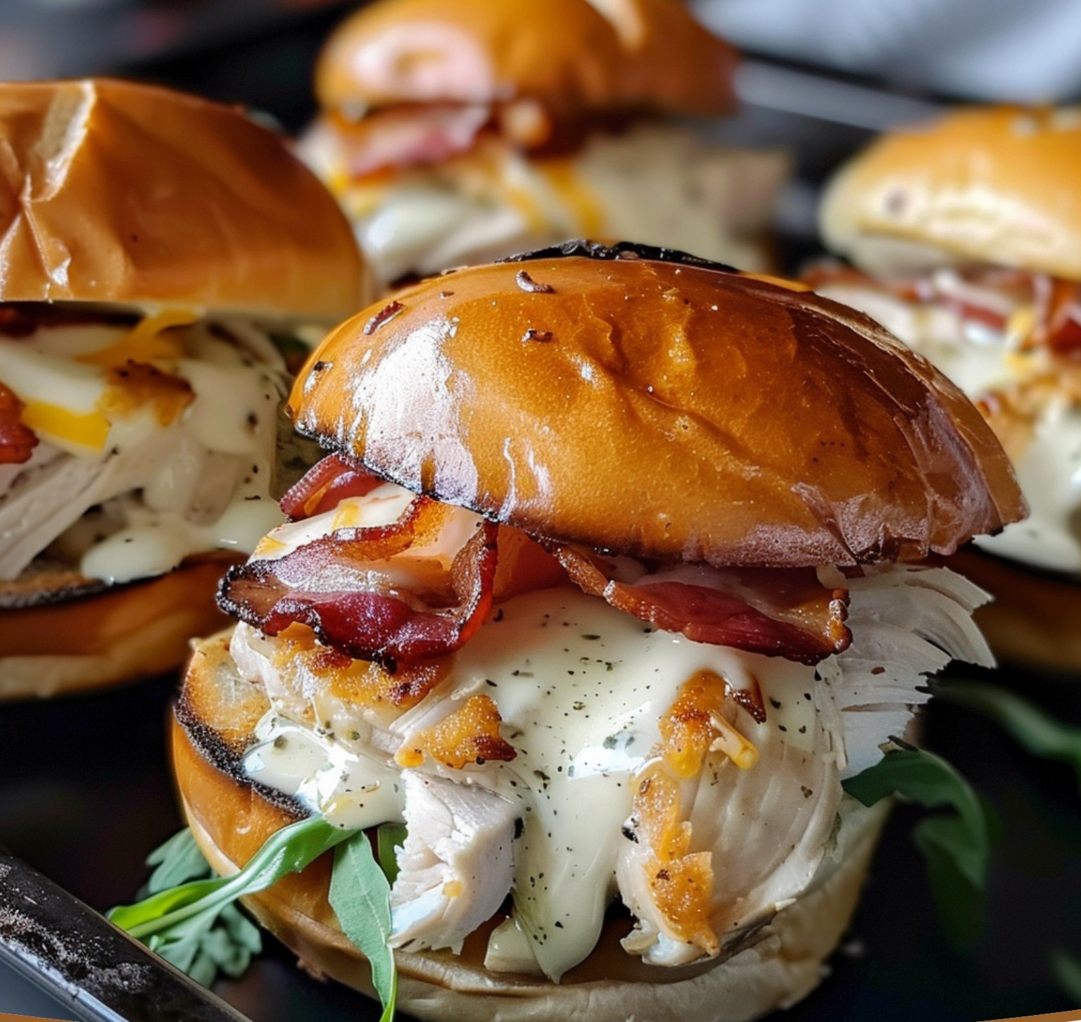 Cheesy Bacon Ranch Chicken Sliders