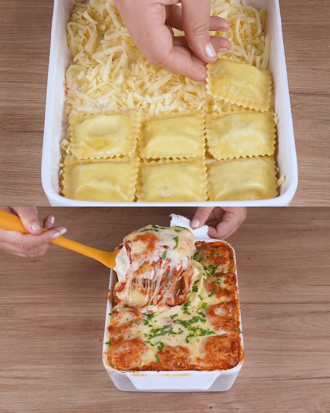 Cheesy Ravioli with Ricotta and Mozzarella