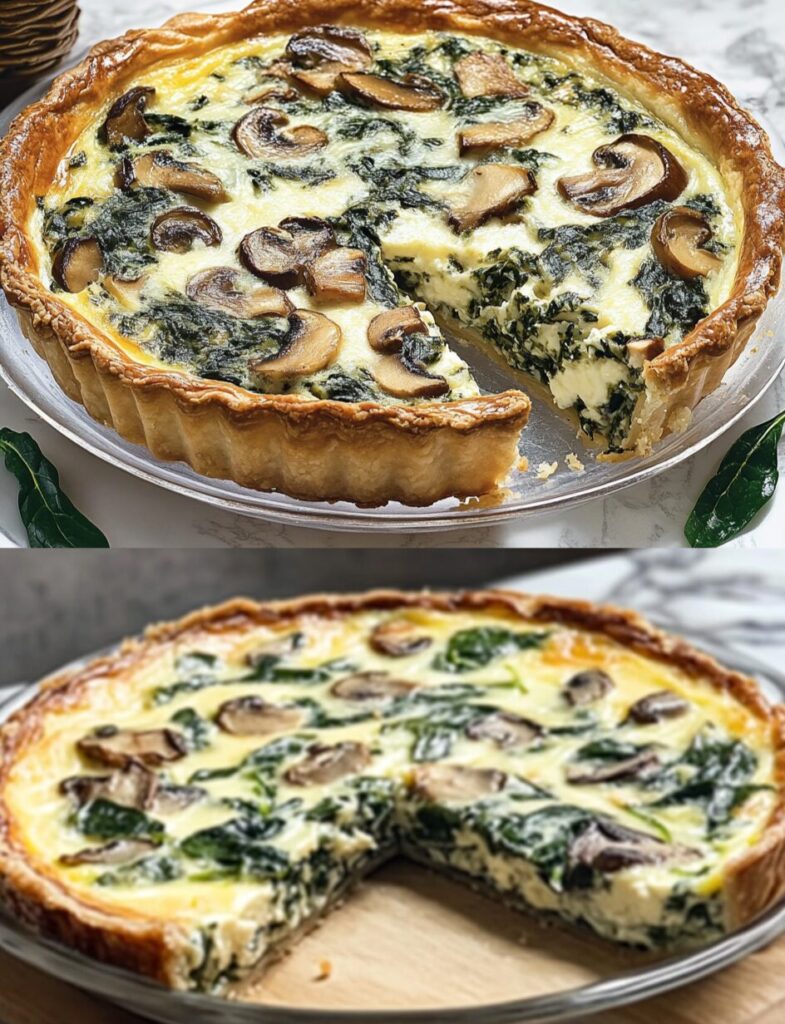 Spinach and Mushroom Crustless Quiche: A Light and Flavorful Breakfast Delight