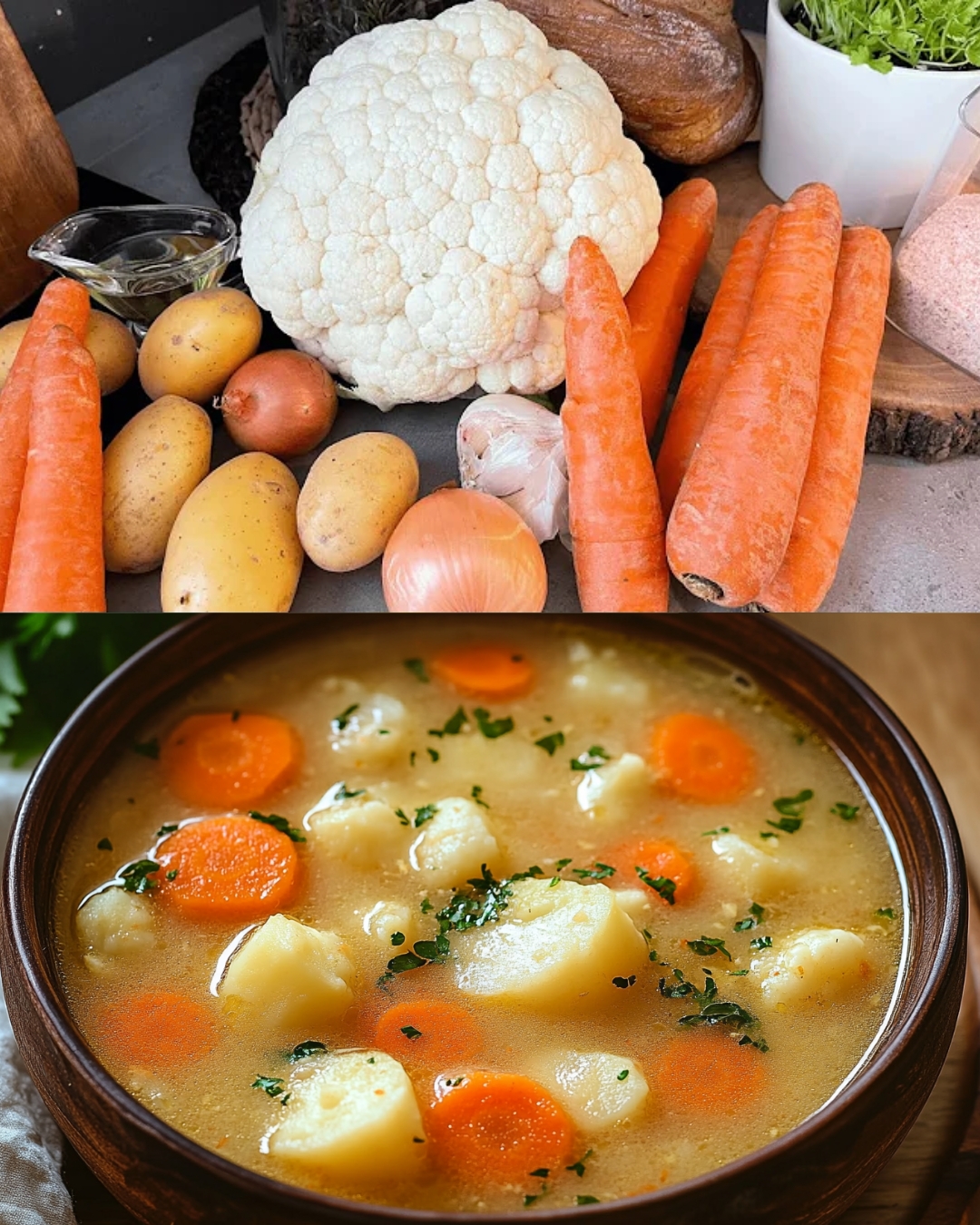 Cauliflower, Potato, and Carrot Soup Recipe
