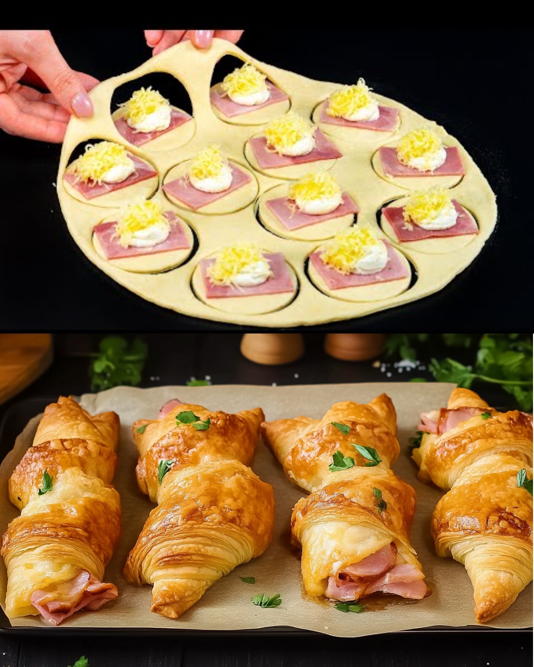 Savory Ham and Cheese Puff Pastry Bites