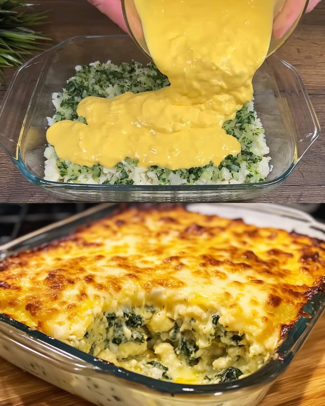 Baked Cauliflower and Spinach Casserole