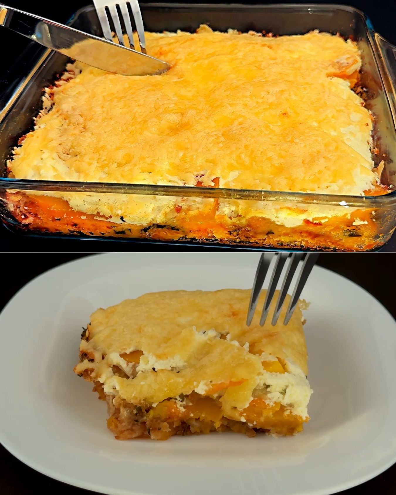 Creamy Baked Pumpkin Casserole with Garlic Herb Crust