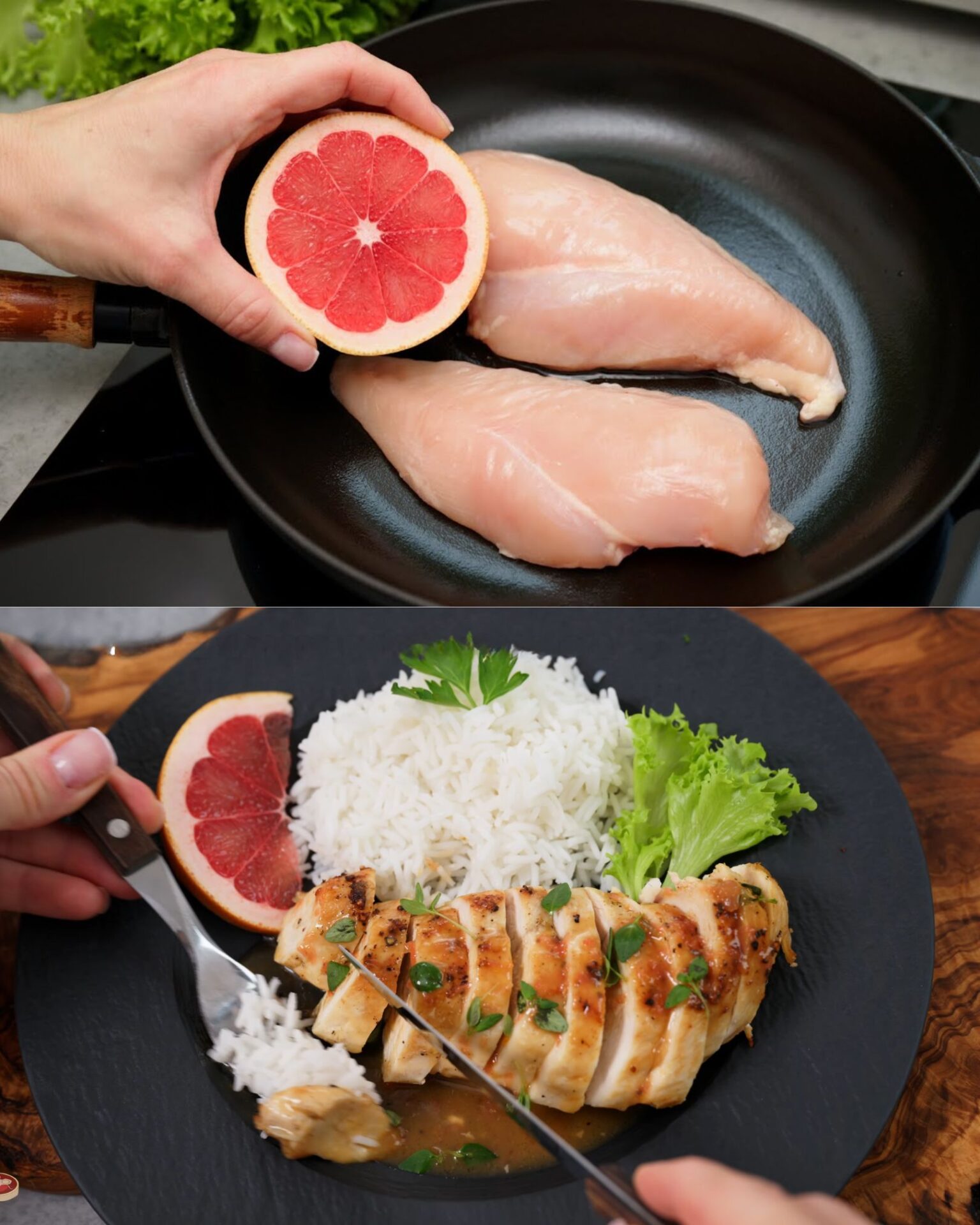 Pan-Seared Chicken Breast with Grapefruit Maple Glaze