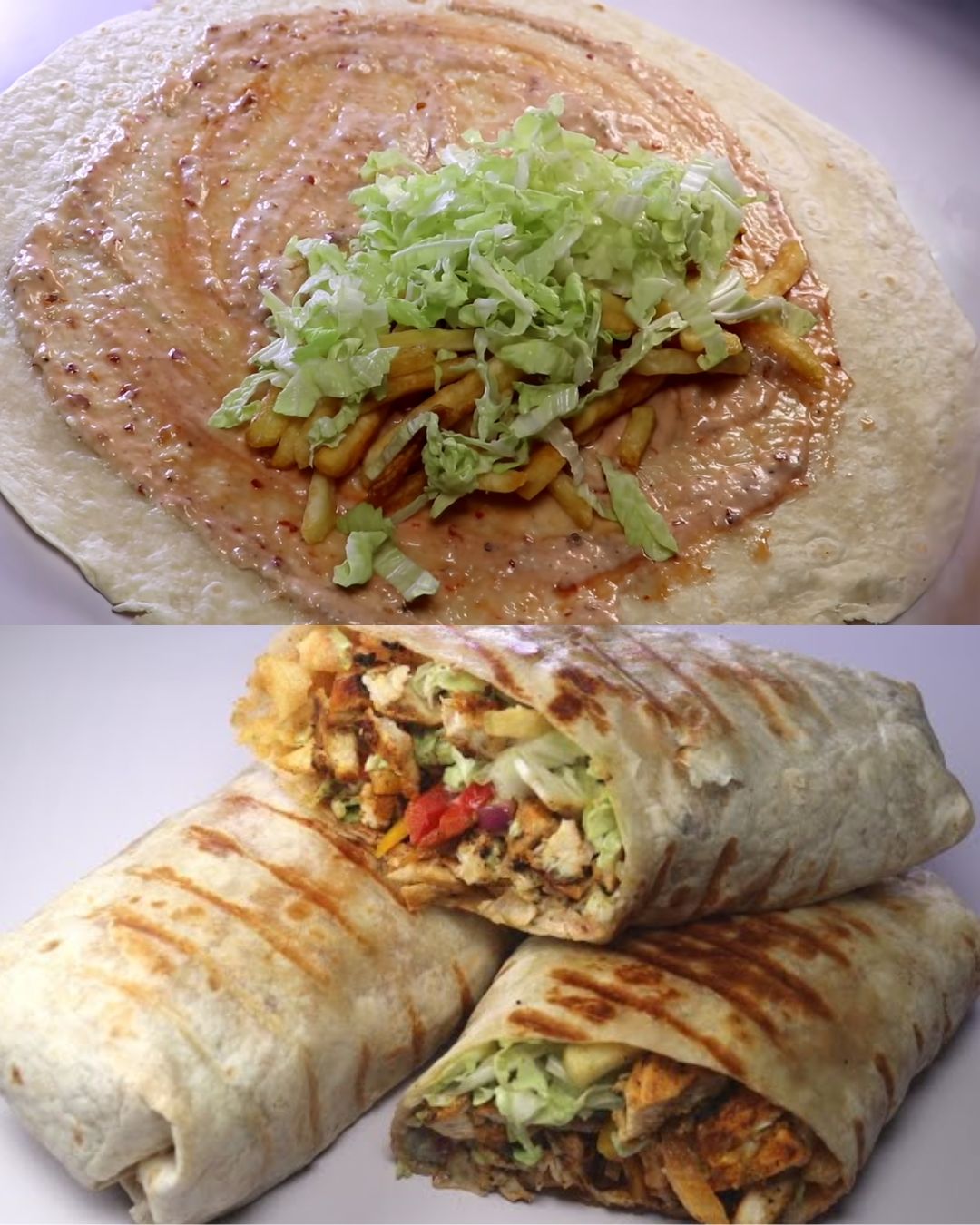 Homemade Chicken Shawarma Wrap with Creamy Sesame Garlic Sauce