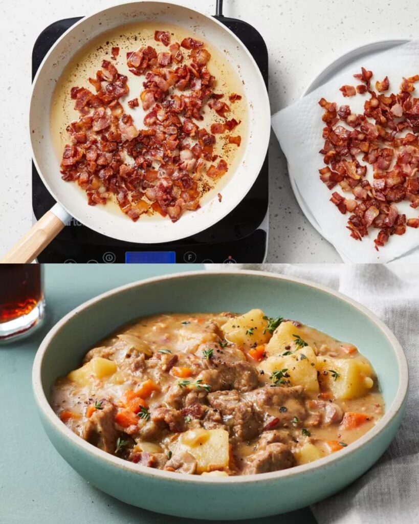 Hearty Lamb Stew with Bacon and Vegetables