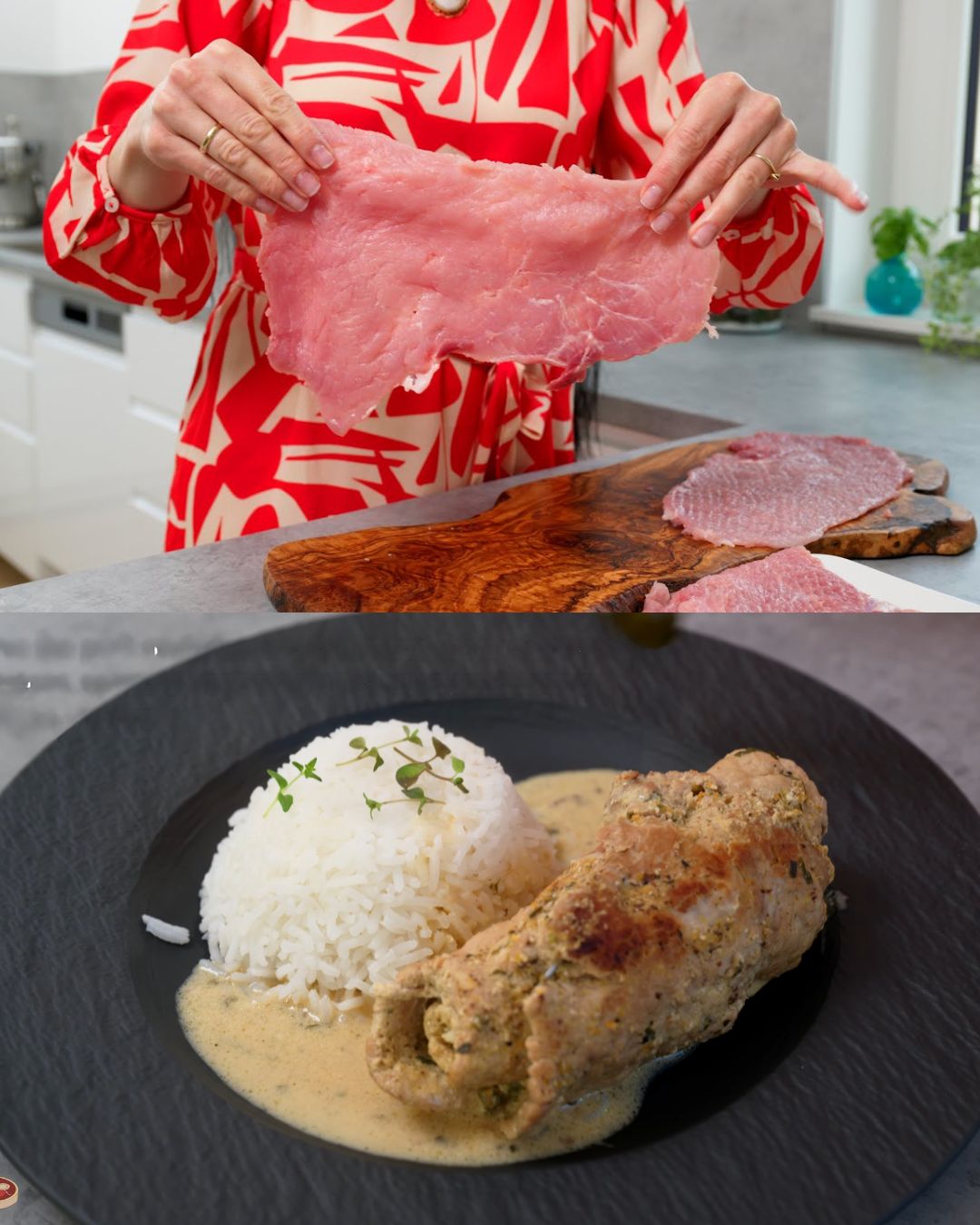 Cream Cheese-Stuffed Pork Cutlets with Herb Sauce: A Timeless Classic