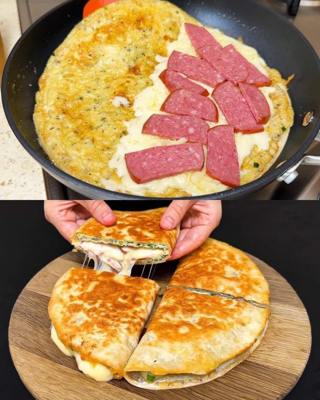 Savory Tortilla Egg Pizza