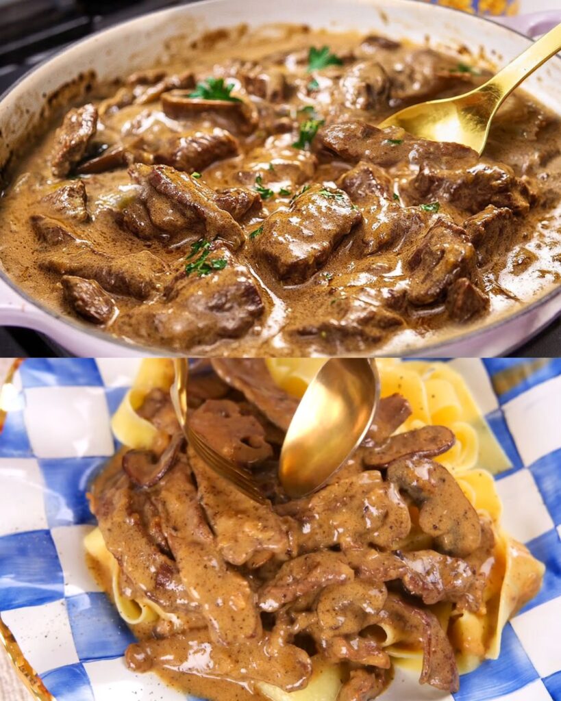 Classic Beef Stroganoff with Egg Noodles