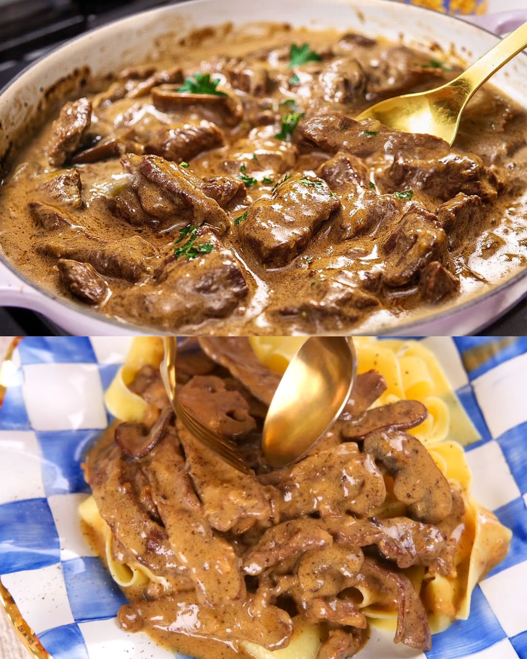 Classic Beef Stroganoff with Egg Noodles