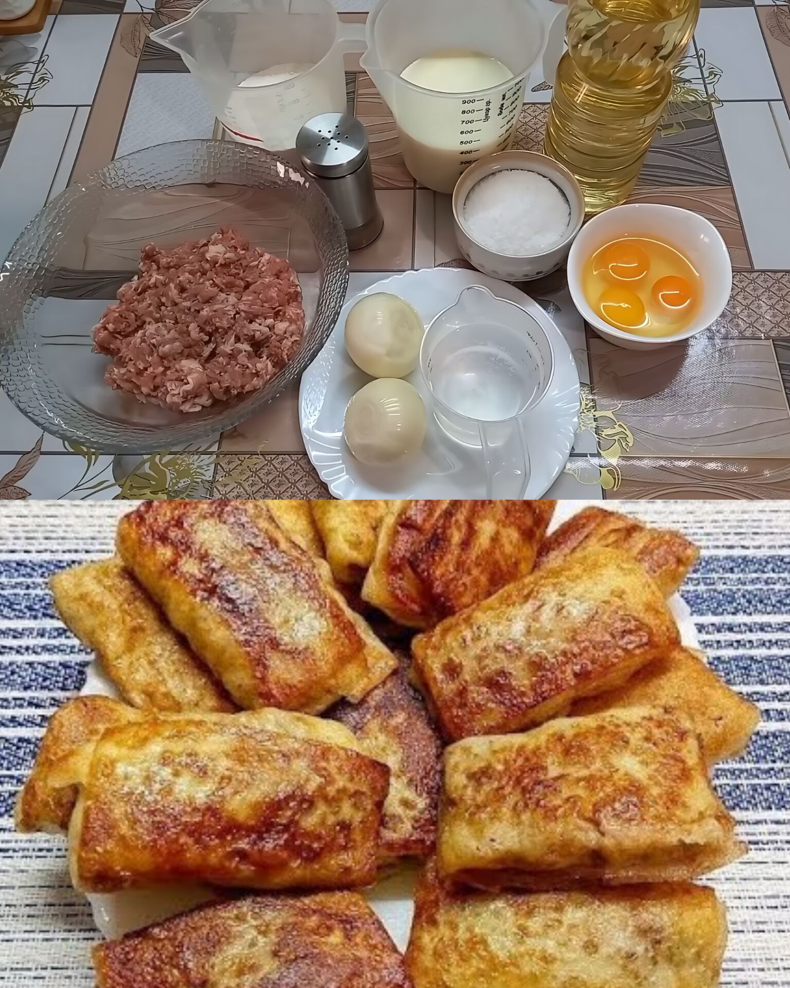 Traditional Ukrainian Pork-Stuffed Crepes