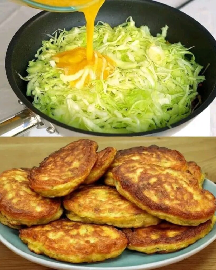 Cabbage Fritters with Garlic and Cheese