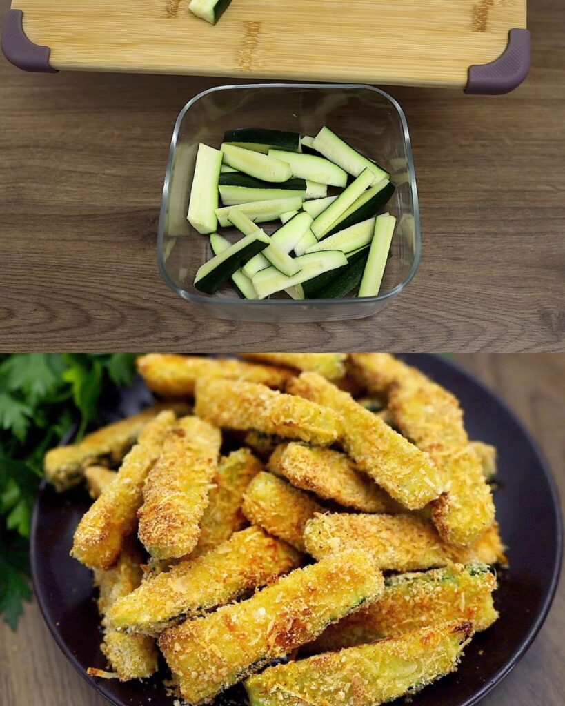 Crispy Baked Zucchini Fries with Parmesan Coating