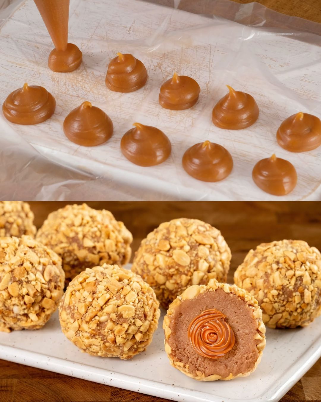 Homemade Coffee Caramel Dessert with Mascarpone and Peanuts