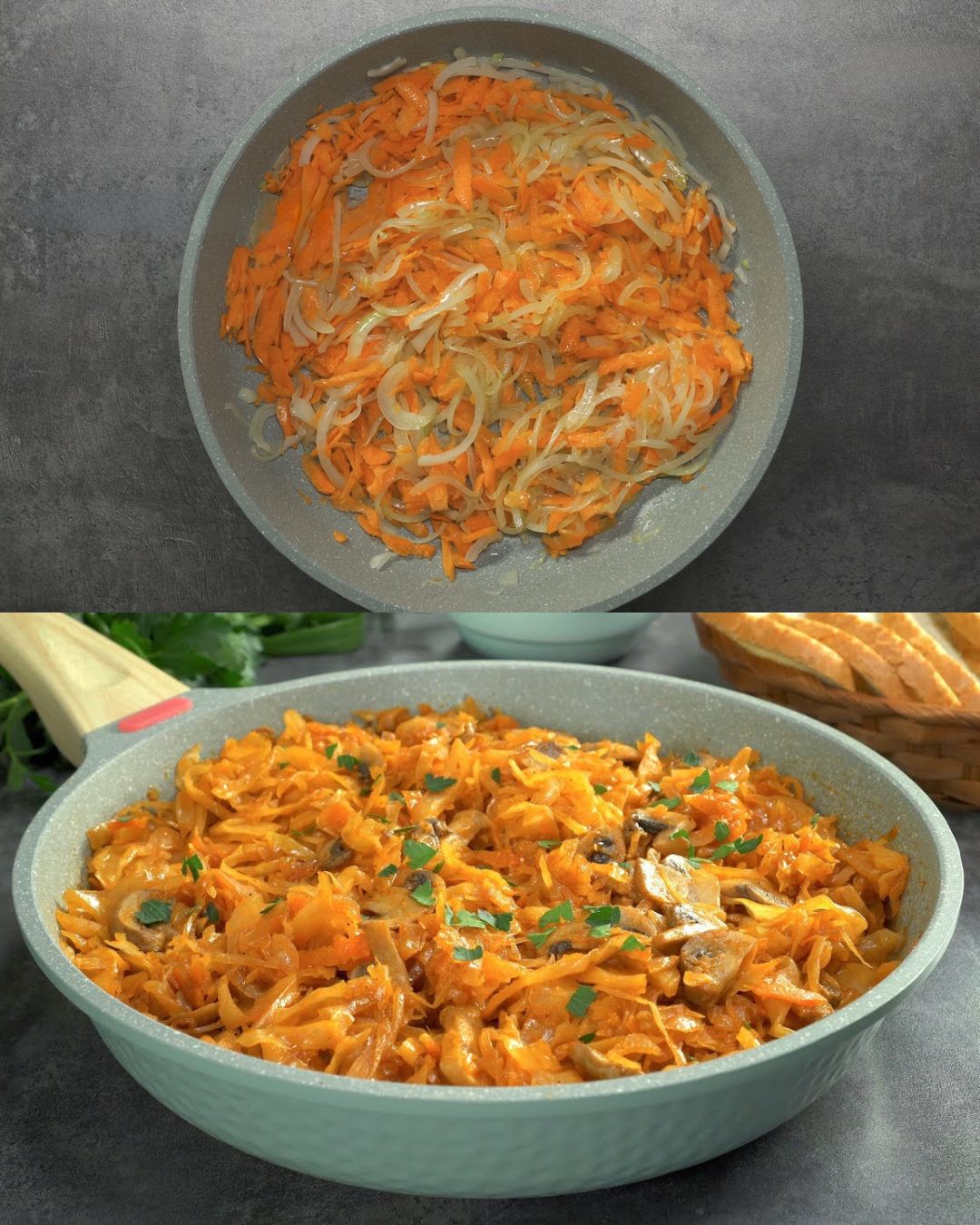 Braised Cabbage with Mushrooms