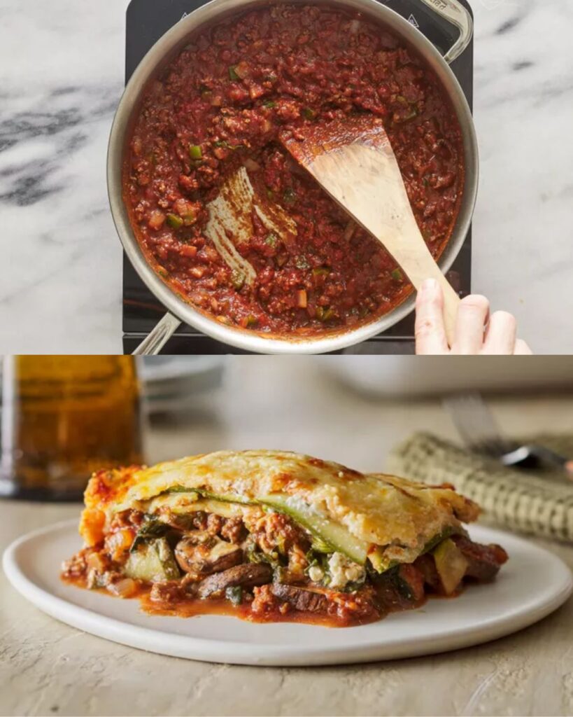 Zucchini Lasagna with Spinach and Mushrooms