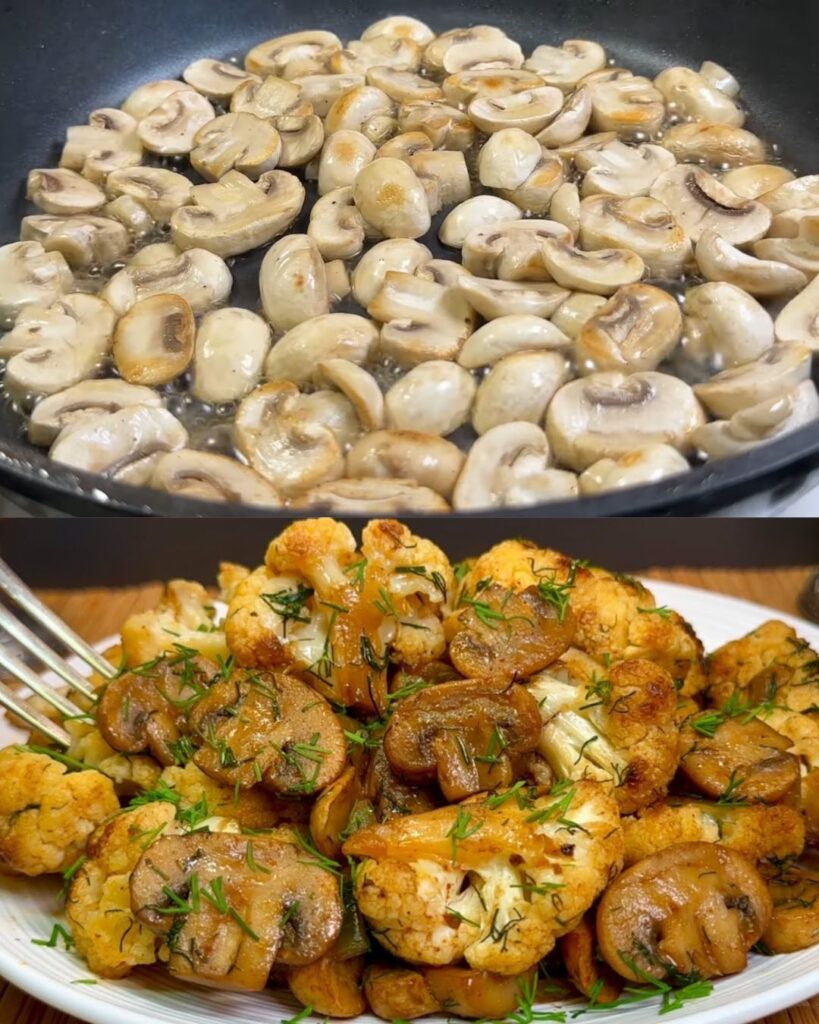 Sautéed Cauliflower and Mushrooms with Dill