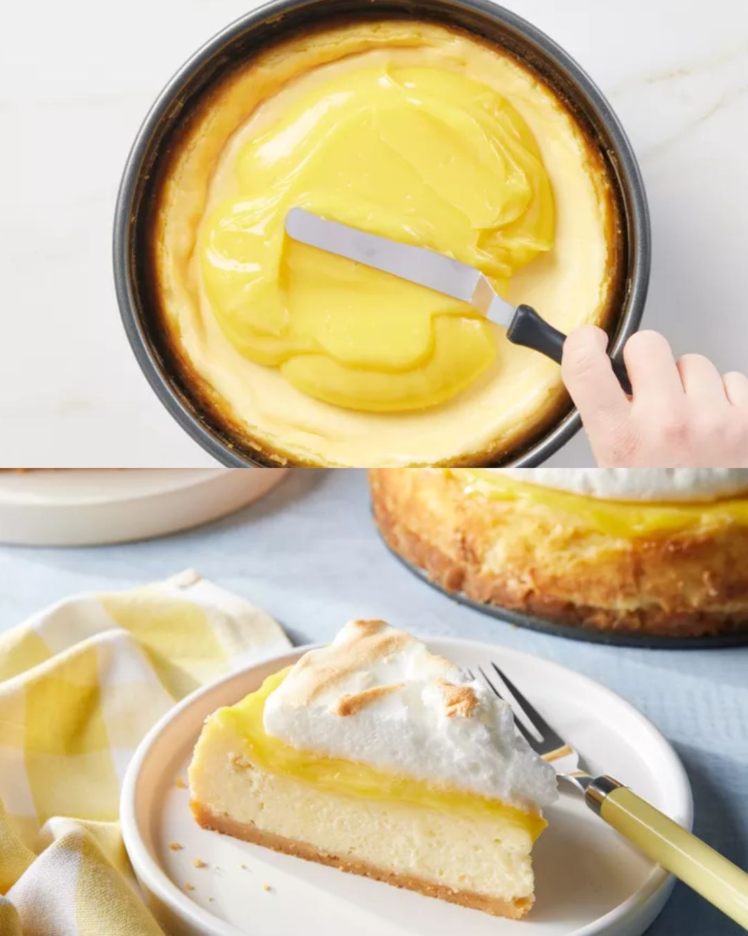 Lemon Cheesecake with Meringue Topping Recipe