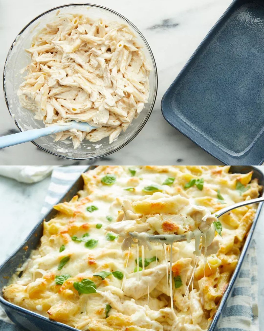 Creamy Baked Chicken Alfredo Penne