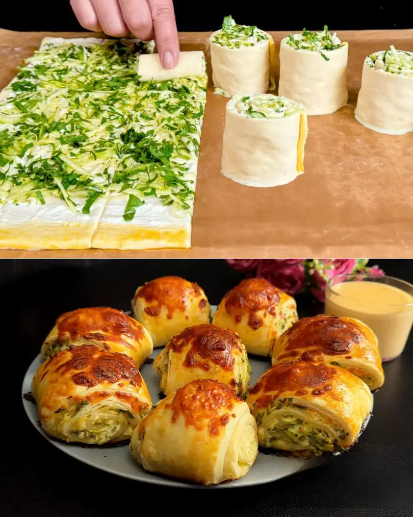 Cheesy Zucchini Puff Pastry Bites