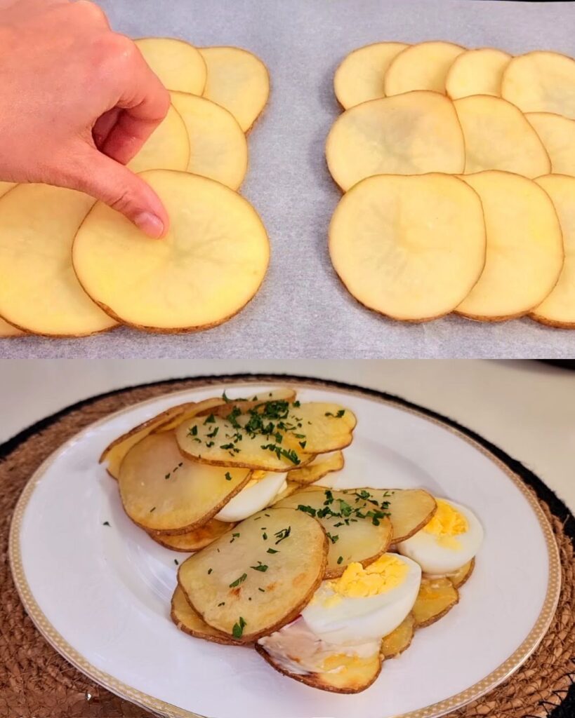 Layered Potato, Egg, and Tomato Salad with Cheese & Garlic Mayo finished dish