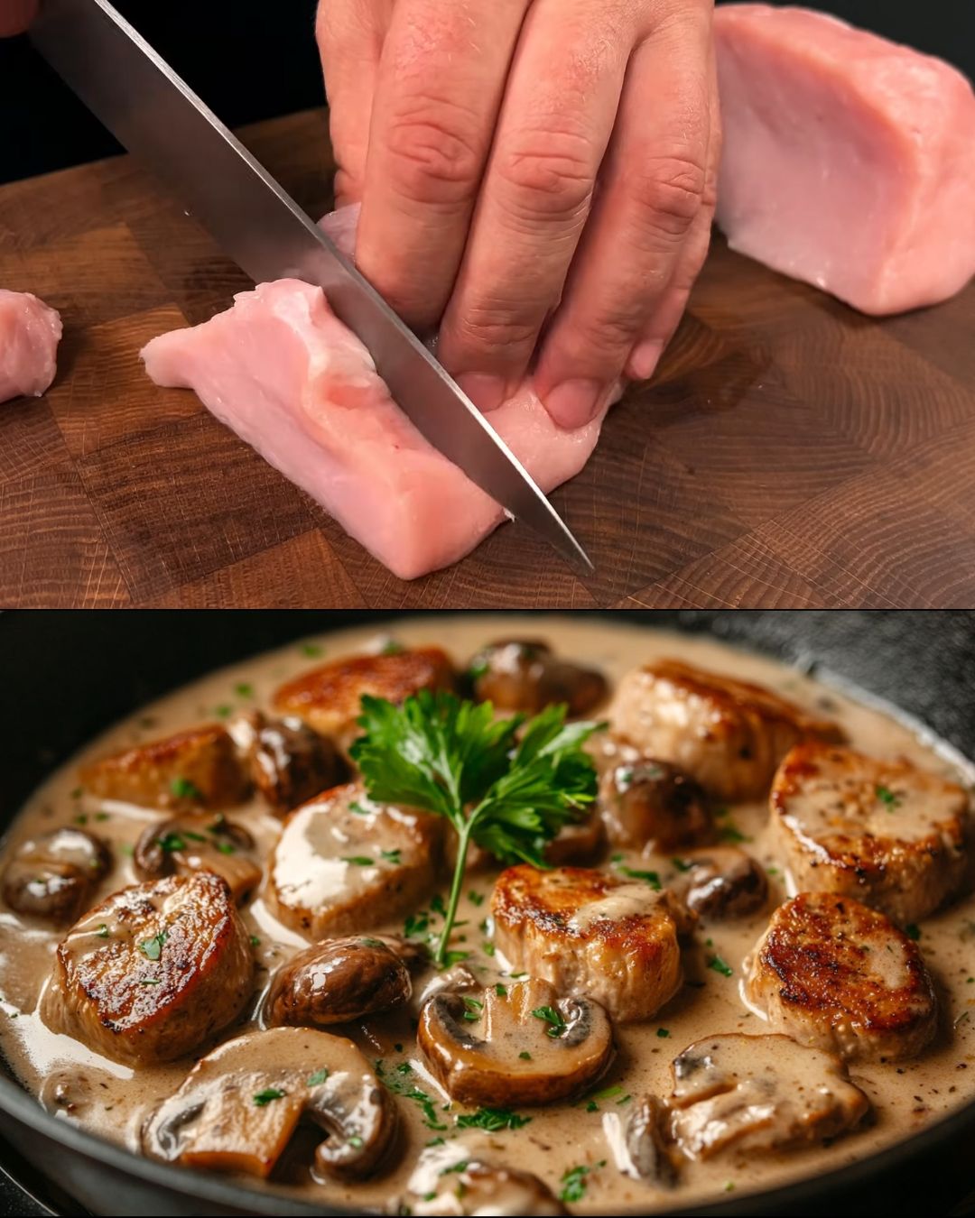 Creamy Pork Carbonade with Herbed Bulgur and Fresh Tomato Herb Salad