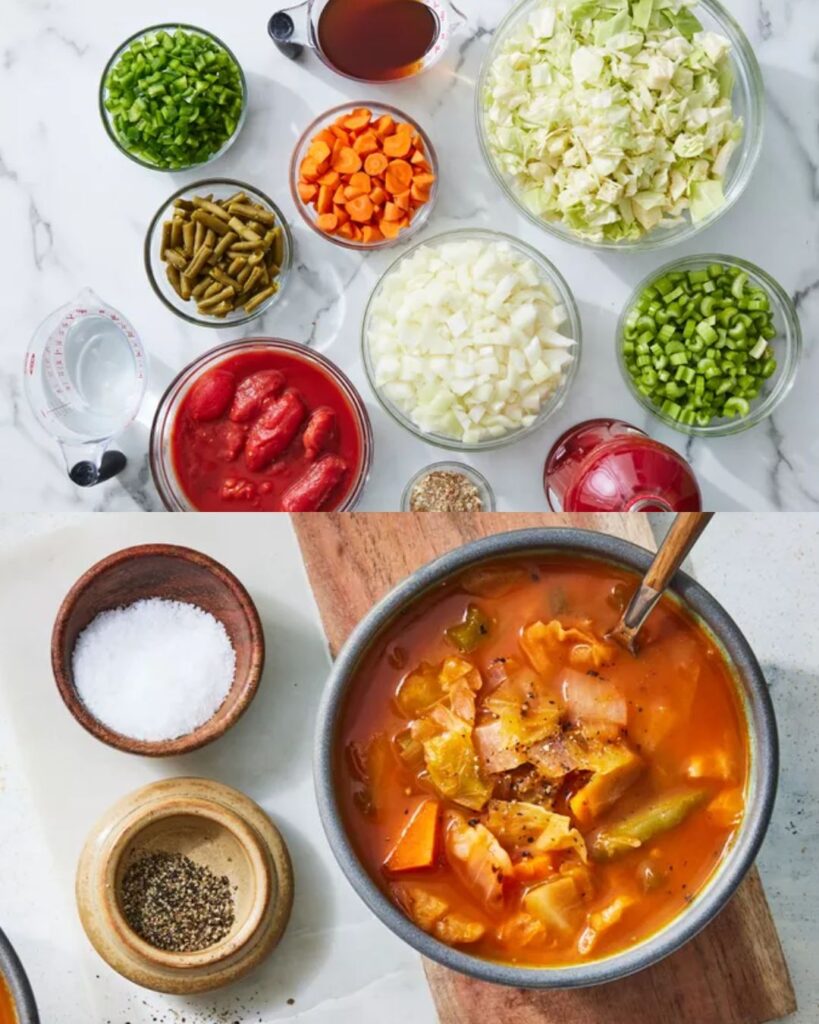 Hearty Cabbage and Vegetable Soup finished dish
