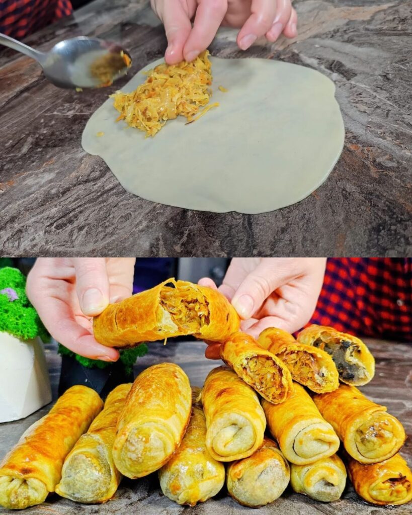 Moldovan Pies “Verzere” with Cabbage and Potato-Mushroom Filling finished dish