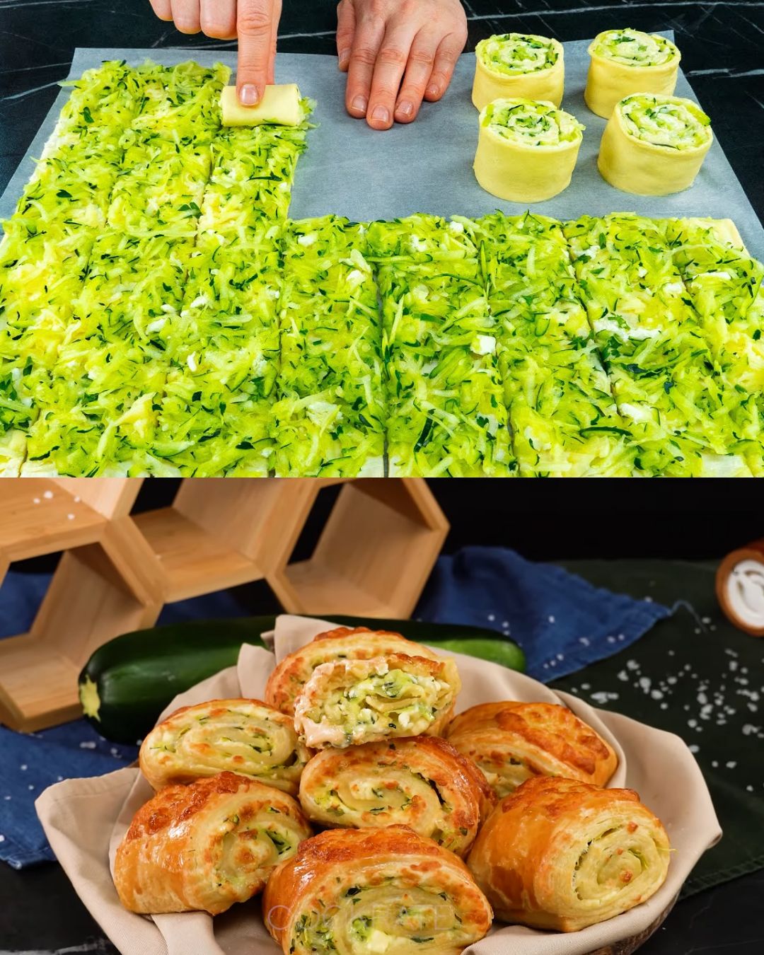 Savory Zucchini and Cheese Puff Pastry Tart