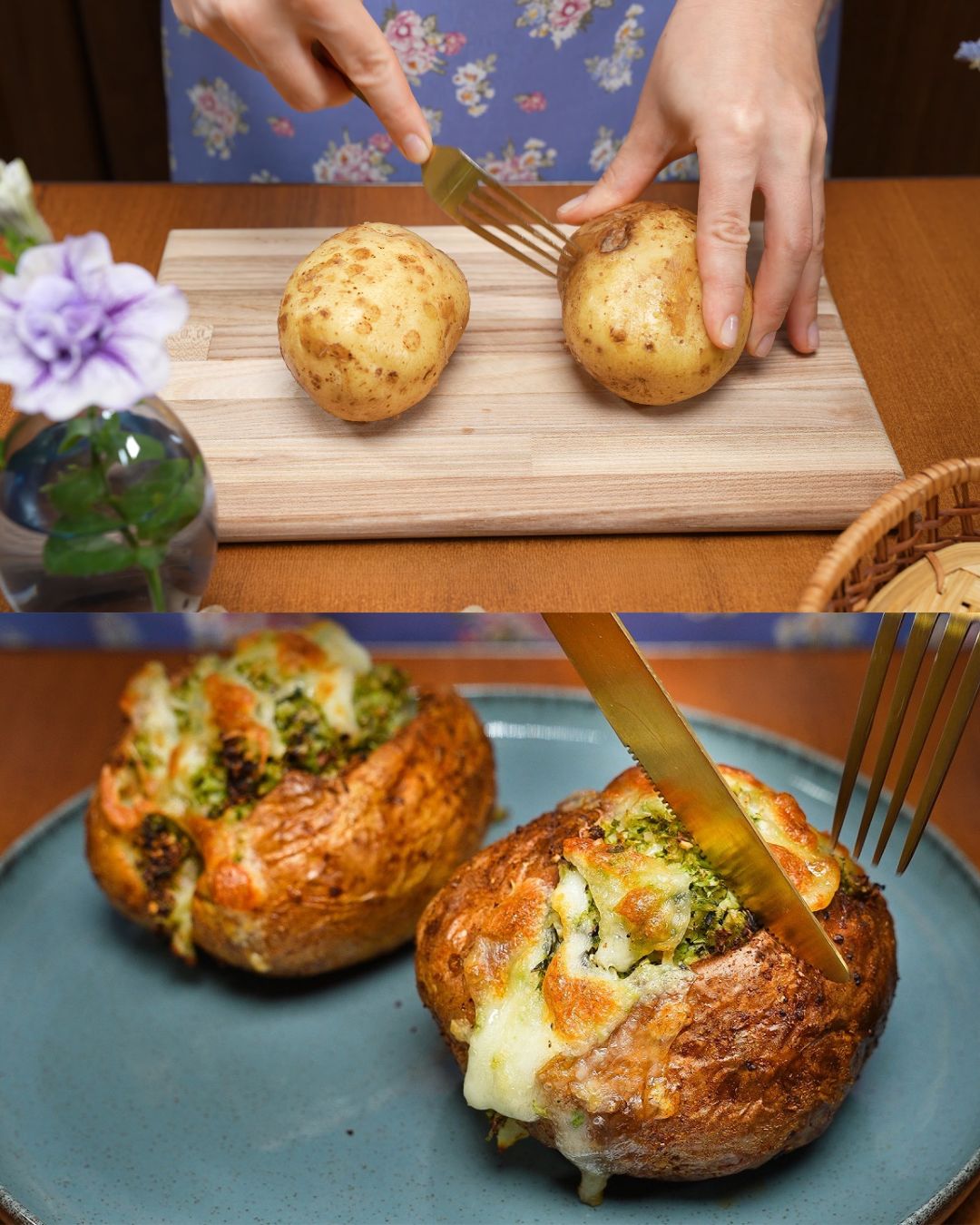 Stuffed Broccoli and Cheese Potatoes