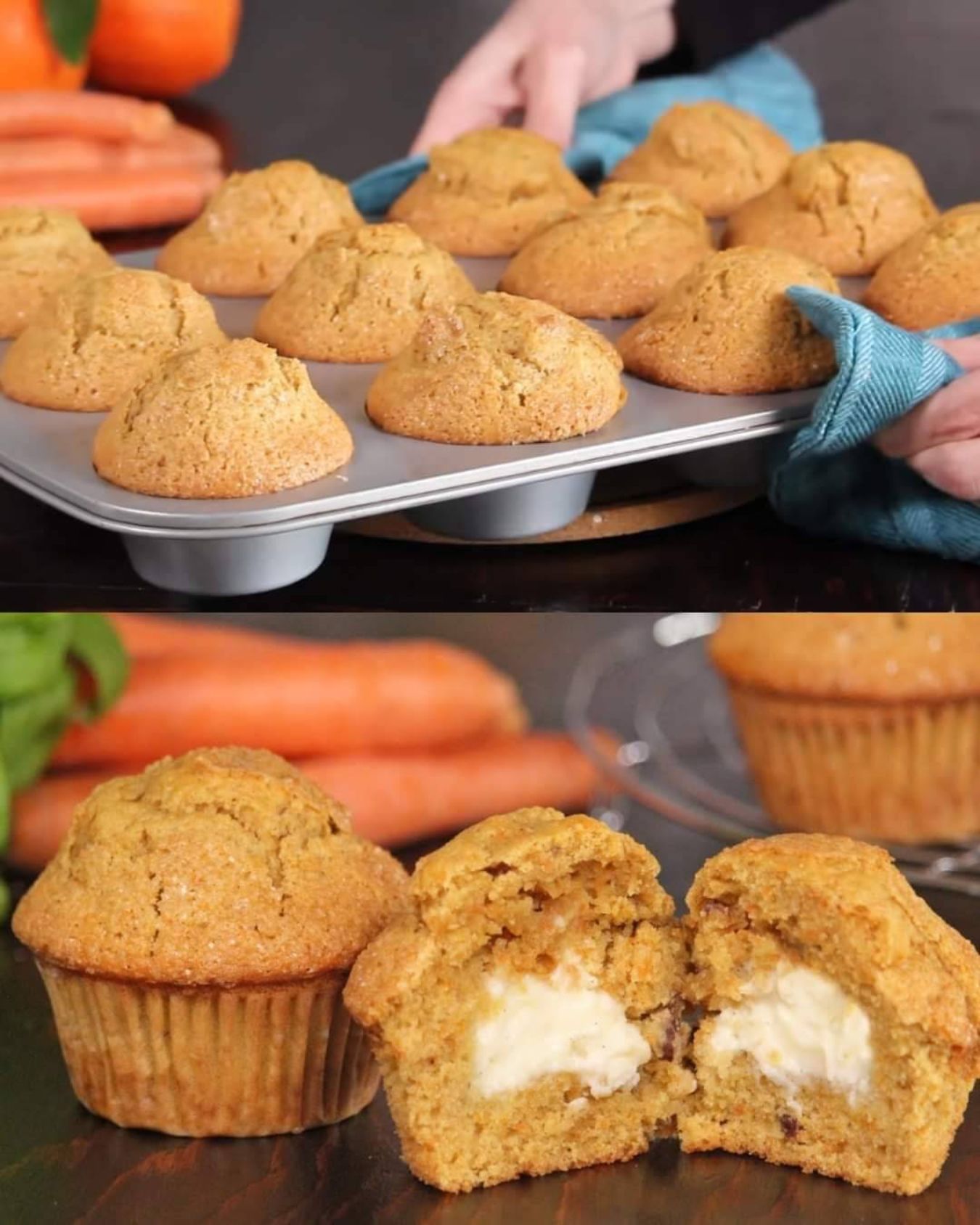 Cream Cheese-Stuffed Carrot Muffins