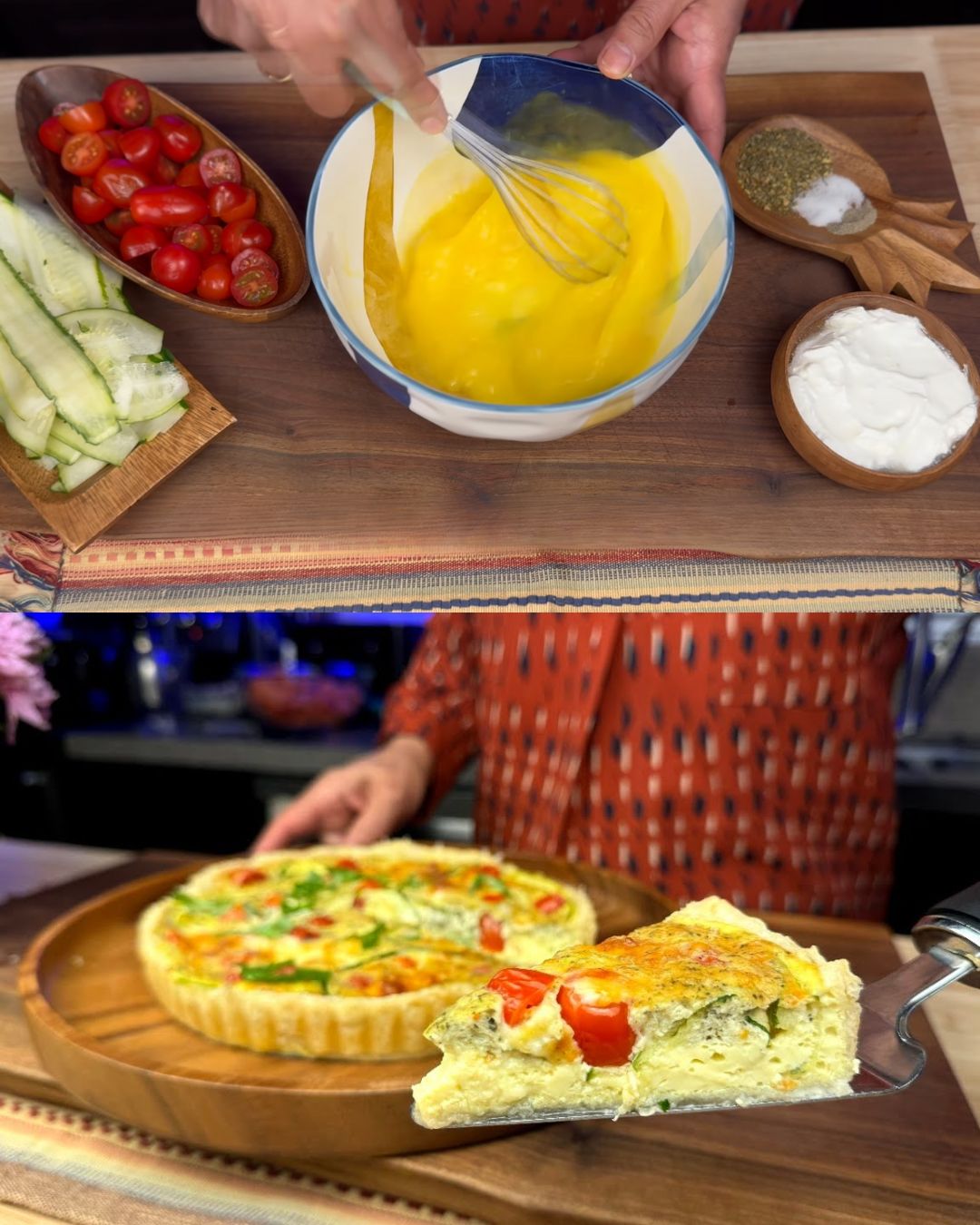 Zucchini and Cherry Tomato Quiche with Puff Pastry Crust