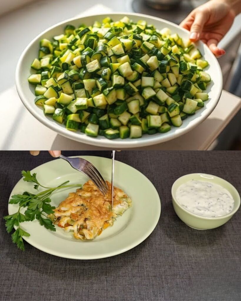Savory Zucchini and Mushroom Vegetable Bake with Chickpea Flour