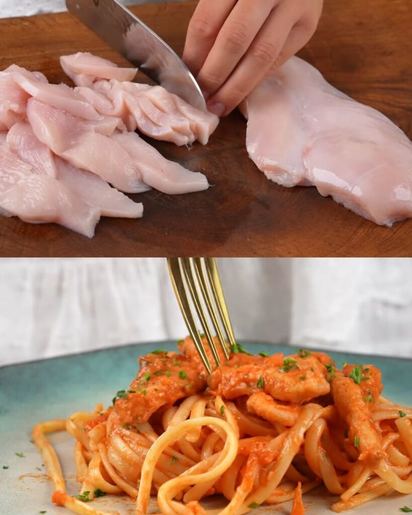 Cheesy Chicken Pasta Bake with Tomato Sauce