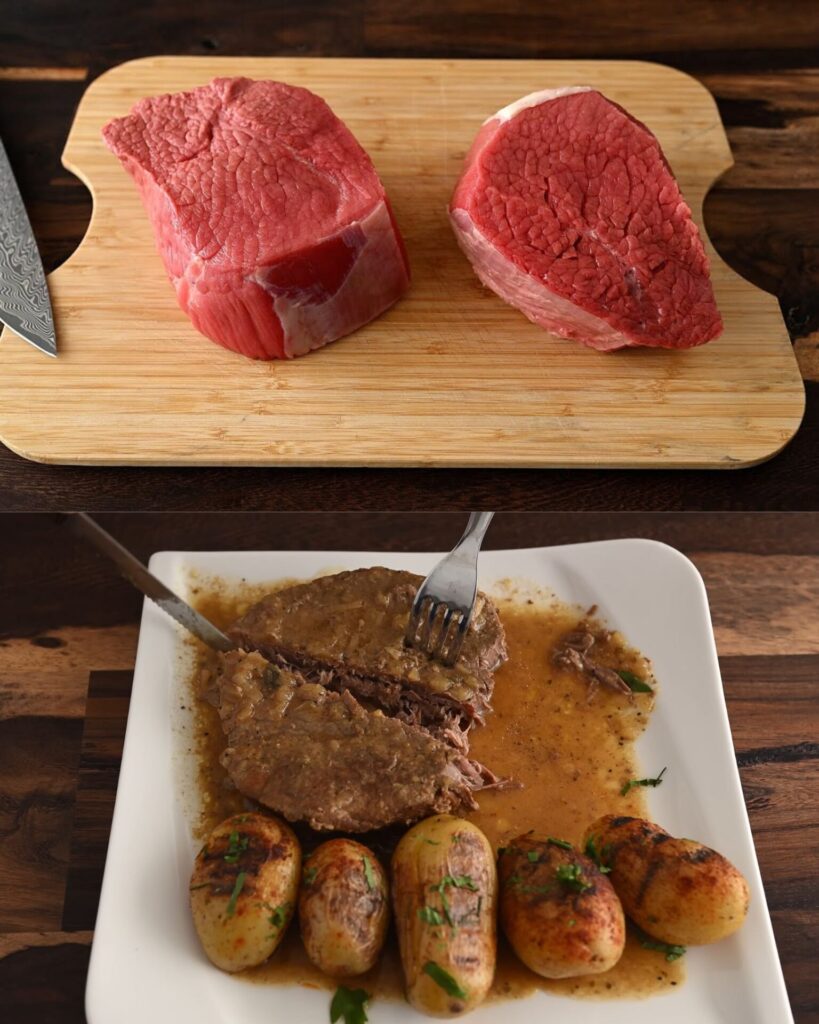Braised Beef with Paprika Potatoes finished dish
